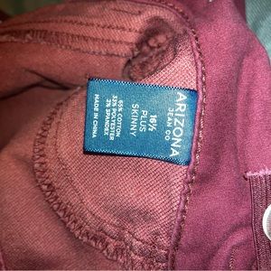 Burgundy red skinny jeans